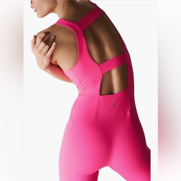 FP Movement by Free People Pants - NWOT FP Movement Never Better Strappy Back Jumpsuit | Hot Pink